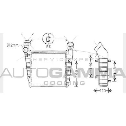 Интеркулер AUTOGAMMA 104495 09U 0N 3851620 MDBGDTZ