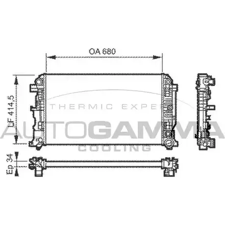 Радиатор охлаждения двигателя AUTOGAMMA 3851660 Y BWC15 MAM5I 104535
