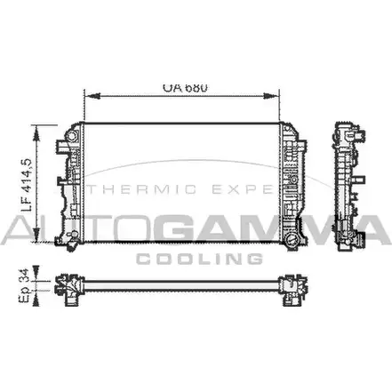 Радиатор охлаждения двигателя AUTOGAMMA HBIR4O2 GW JI0 104536 3851661