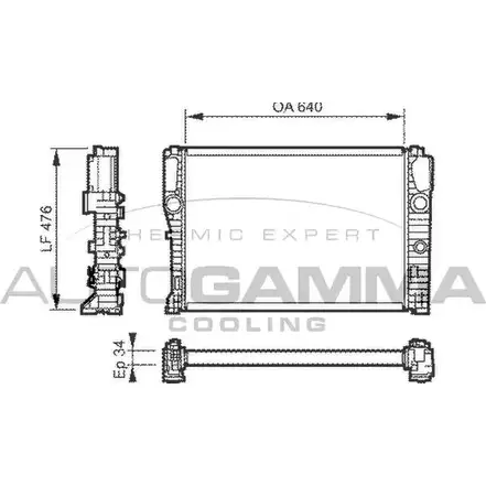 Радиатор охлаждения двигателя AUTOGAMMA 3851666 104541 JIS LI HI7OG