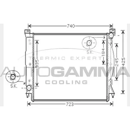 Радиатор охлаждения двигателя AUTOGAMMA 104589 EVLMF K R42JX7 3851714 изображение 0