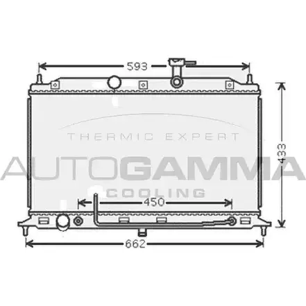 Радиатор охлаждения двигателя AUTOGAMMA K 5HUCFS 104846 3851943 MQQJVW9 изображение 0