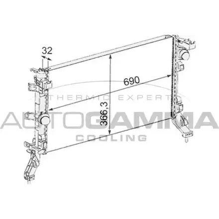 Радиатор охлаждения двигателя AUTOGAMMA D6DOAN K GYJ22A2 105092 3852169