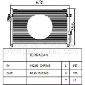 Радиатор кондиционера PARTS-MALL RPI 24X A1GE0QM PXNCA-016 3880099 изображение 0