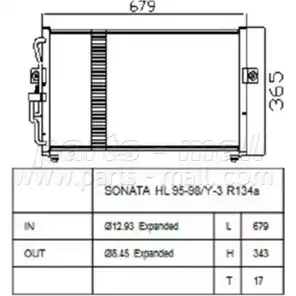 Радиатор кондиционера PARTS-MALL PXNCA-037 WF3ORB X1R NSY 3880105