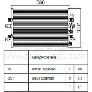 Радиатор кондиционера PARTS-MALL 3880108 PXNCA-050 2E11CM2 DHL EG6Y изображение 0