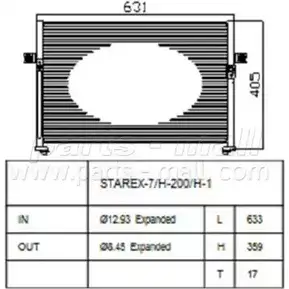 Радиатор кондиционера PARTS-MALL 3880110 G WHGR F5X2H PXNCA-064 изображение 0