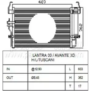 Радиатор кондиционера PARTS-MALL PXNCA-072 5N PSK4 3880116 MH6AS изображение 0