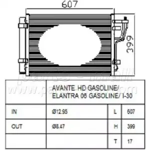 Радиатор кондиционера PARTS-MALL 7Z66 5 PXNCA-082 RA1G5C 3880123 изображение 0