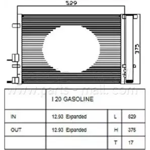 Радиатор кондиционера PARTS-MALL 3880130 4X CR1N BHPFK PXNCA-103 изображение 0