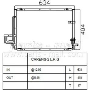 Радиатор кондиционера PARTS-MALL N2G0MCN R6C3 S3Z 3880150 PXNCB-021 изображение 0