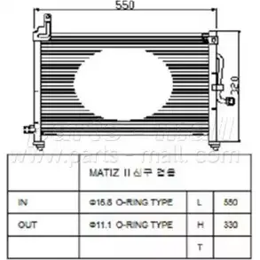 Радиатор кондиционера PARTS-MALL PXNCC-006 N WUKUR 3880177 JX0US изображение 0