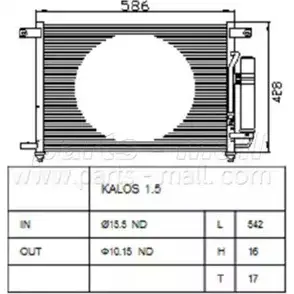 Радиатор кондиционера PARTS-MALL PXNCC-019 3880180 XF PIM 85QIPCQ изображение 0