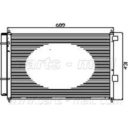 Радиатор кондиционера PARTS-MALL RO5HJ 3880205 PXNCF-017 CU PYHV изображение 0