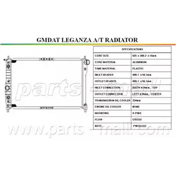 Радиатор охлаждения двигателя PARTS-MALL 704D 3B VO8SIJ4 3880459 PXNDC-009 изображение 0