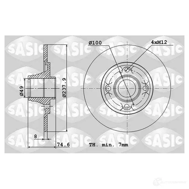 Тормозной диск SASIC 6104015 2136745 FSK RW 3660872375629