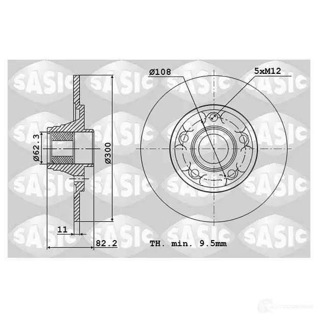 Тормозной диск SASIC 2136740 MDC4RN 8 6104009 3660872375421 изображение 0