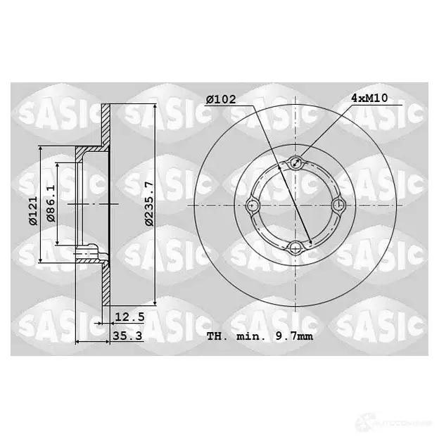 Тормозной диск SASIC DBA9JC 9 3660872400857 2136870 6106111 изображение 0