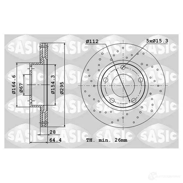 Тормозной диск SASIC 4 Q9EF 6106107 3660872399380 2136866