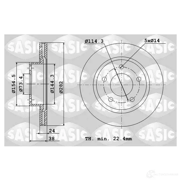 Тормозной диск SASIC 0SR ARZ 2139922 3660872327734 9004392J