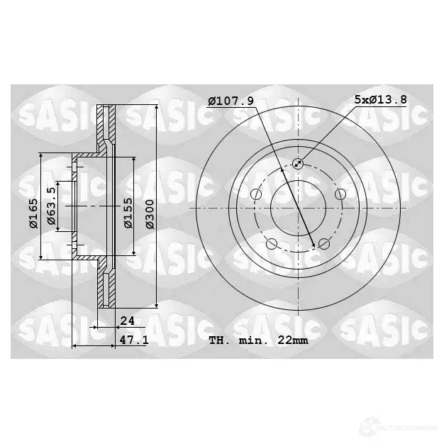 Тормозной диск SASIC 8 SFN2 3660872353269 9004825J 2140028 изображение 0