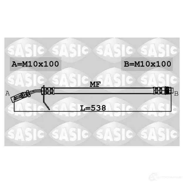 Тормозной шланг SASIC 2137362 6604009 N92JV 0R 3660872389060 изображение 0