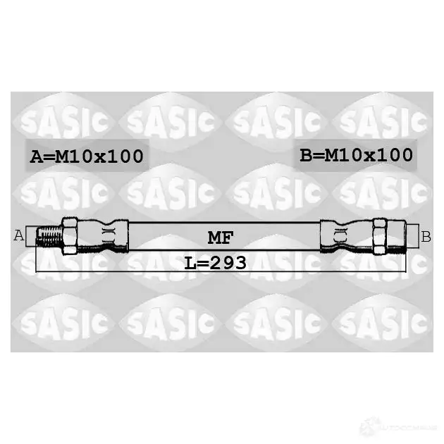 Тормозной шланг SASIC 2141077 B O54JO9 3660872336545 SBH6381 изображение 0