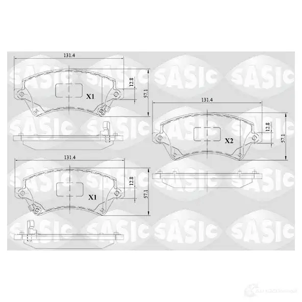 Тормозные колодки дисковые, комплект SASIC 1437836862 6216108 M 0VI7HG
