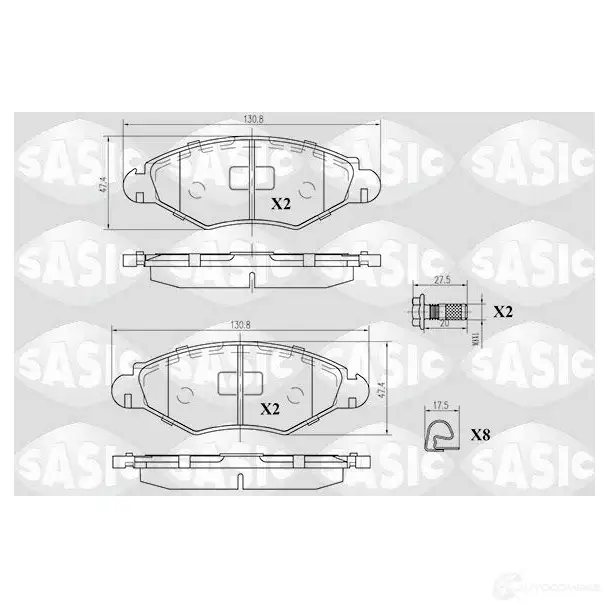 Тормозные колодки дисковые, комплект SASIC 2136931 23 597 6210002 KG2EG7K