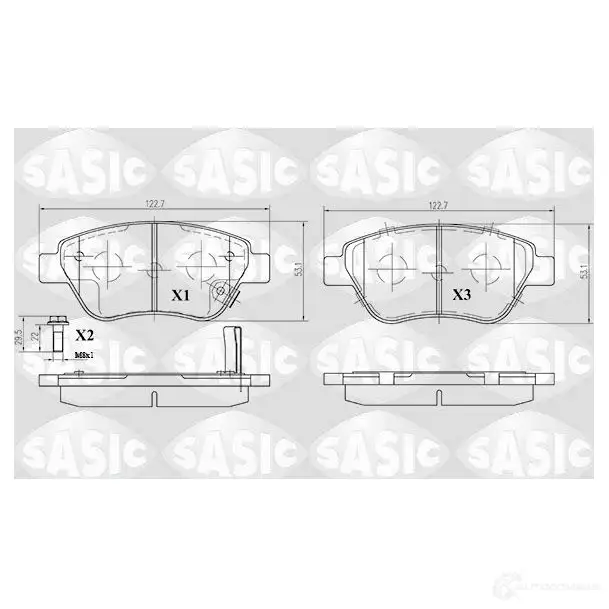 Тормозные колодки дисковые, комплект SASIC 2136994 24288 2 3982 6216005