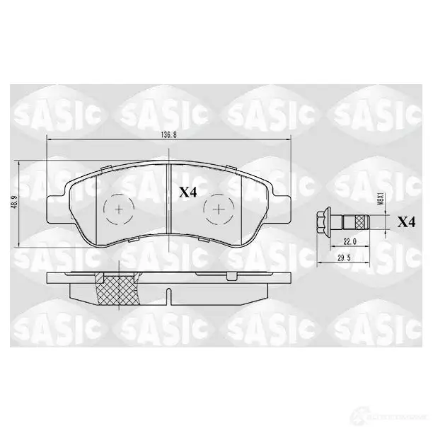 Тормозные колодки дисковые, комплект SASIC 2P5F7 2 4465 6210025 2136952