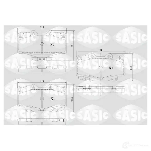 Тормозные колодки дисковые, комплект SASIC 1437836852 86HV QK1 6216129