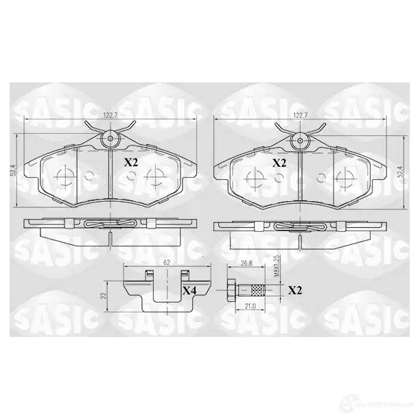 Тормозные колодки дисковые, комплект SASIC 2136933 2340 6 6210004 23407 изображение 0