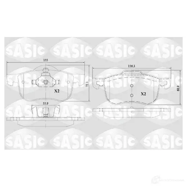 Тормозные колодки дисковые, комплект SASIC WYC HI 6216137 1437836907