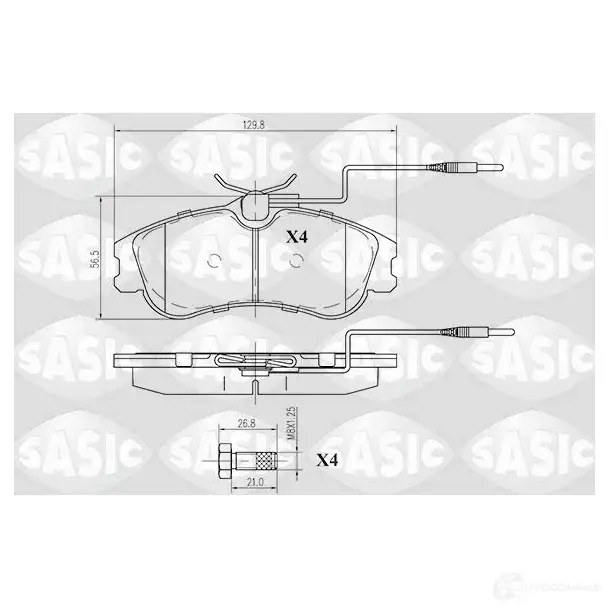 Тормозные колодки дисковые, комплект SASIC GTCXJ8 6210007 231 24 2136936 изображение 0