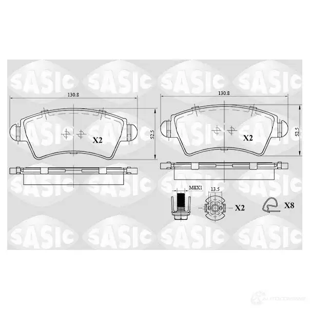 Тормозные колодки дисковые, комплект SASIC 6210056 77P21RW 1424961535 23 332