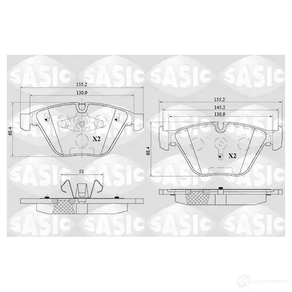 Тормозные колодки дисковые, комплект SASIC 4S GBB 6216148 1437836929