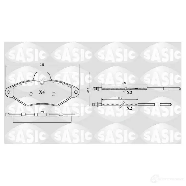 Тормозные колодки дисковые, комплект SASIC 6210043 216 31 2136967 XG1MR