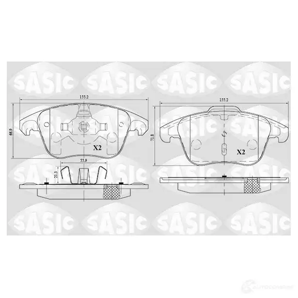 Тормозные колодки дисковые, комплект SASIC 1424961533 24558 6210054 2 4557 изображение 0