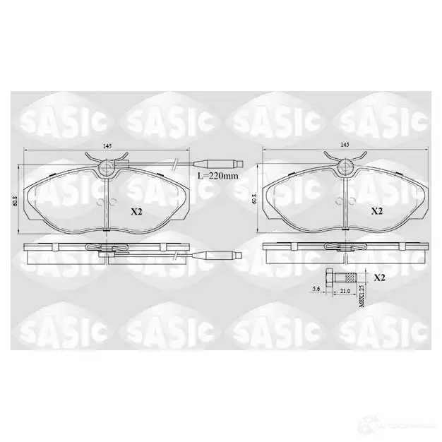 Тормозные колодки дисковые, комплект SASIC 21798 6210058 217 97 1424961537 изображение 0