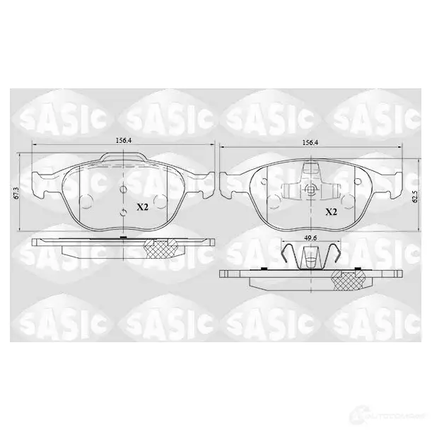 Тормозные колодки дисковые, комплект SASIC 1424961557 6216068 23441 23 440 изображение 0