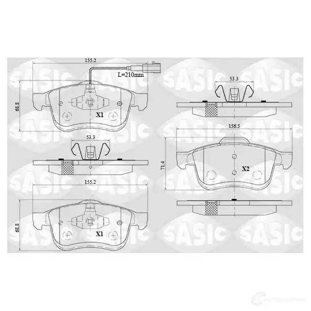 Тормозные колодки дисковые, комплект SASIC 6216078 2472 7 24728 1424961566 изображение 0