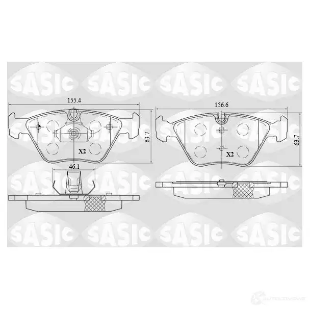 Тормозные колодки дисковые, комплект SASIC 1424961585 2 3183 VZJB1F 6216099 изображение 0