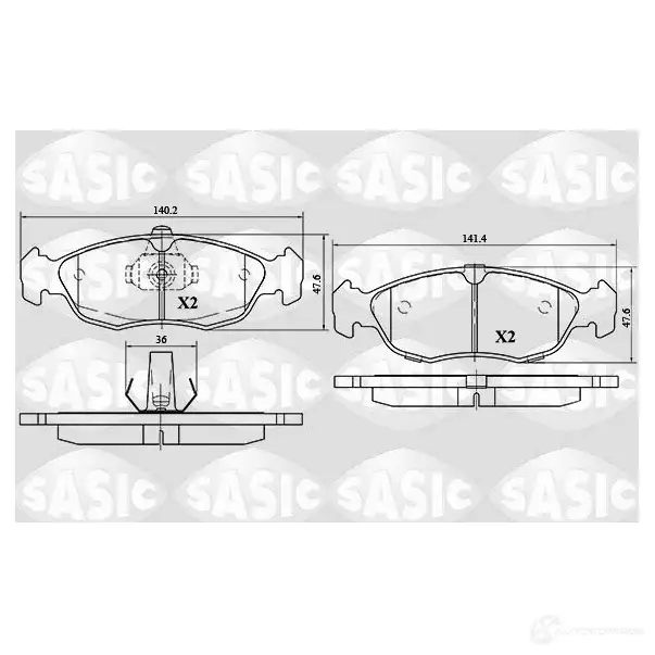 Тормозные колодки дисковые, комплект SASIC 6210048 2182 7 1222360519 W044LM изображение 0