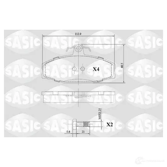 Тормозные колодки дисковые, комплект SASIC J MB1R 6216141 1437836868