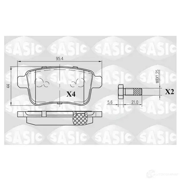 Тормозные колодки дисковые, комплект SASIC 2136985 2469 2 4GHE60O 6214020