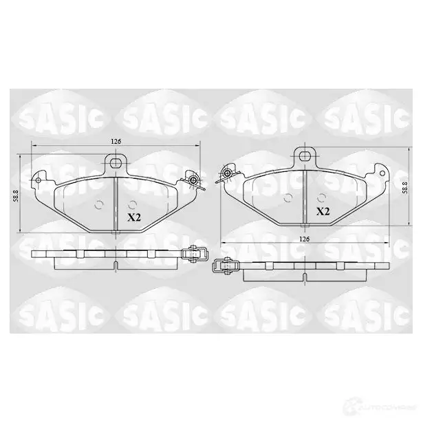 Тормозные колодки дисковые, комплект SASIC 1424961545 6214031 U871T 20 410