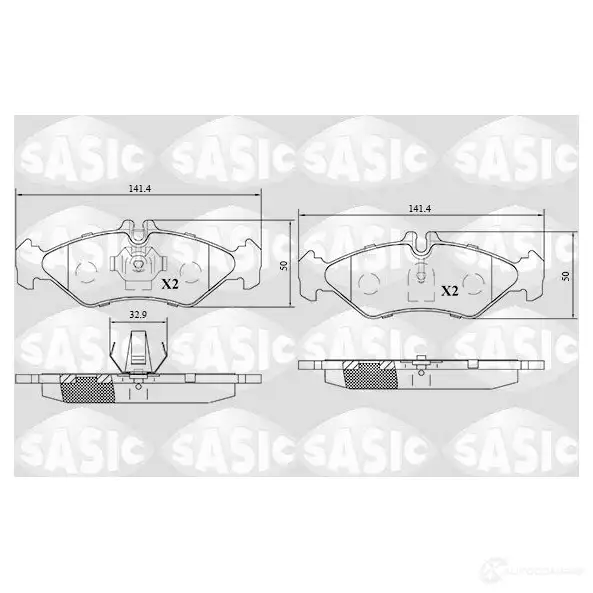 Тормозные колодки дисковые, комплект SASIC G8O 17N 1437836859 6216132