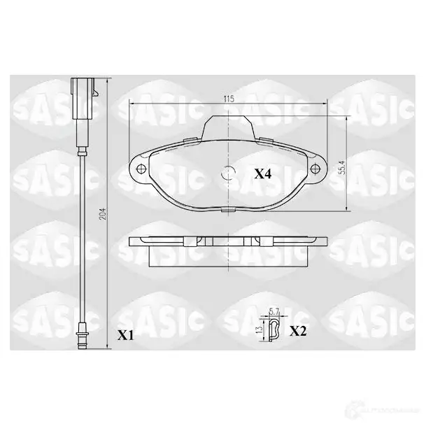 Тормозные колодки дисковые, комплект SASIC 2136999 4XZM4 6216011 21 436