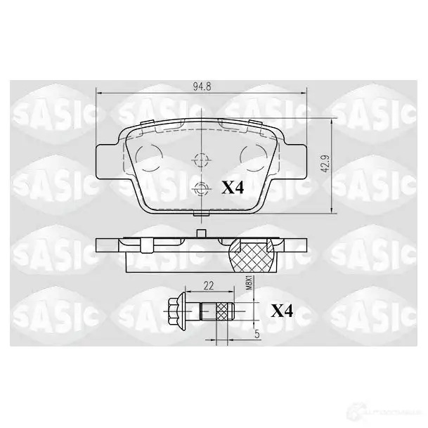 Тормозные колодки дисковые, комплект SASIC 6216065 1424961555 2VNCHVO 2371 4
